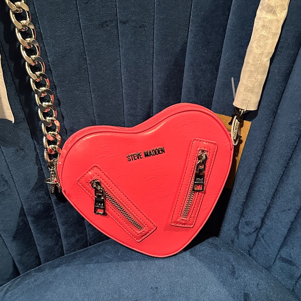 Steve Madden Vibrant Pink Heart Crossbody Bag